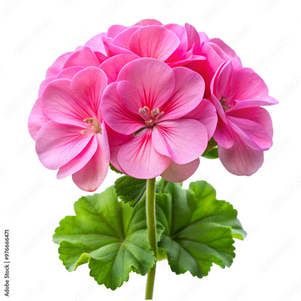 Pink Geranium Flower Isolated on Transparent Backgroun Pink Geranium Flower Isolated on Transparent Backgroun