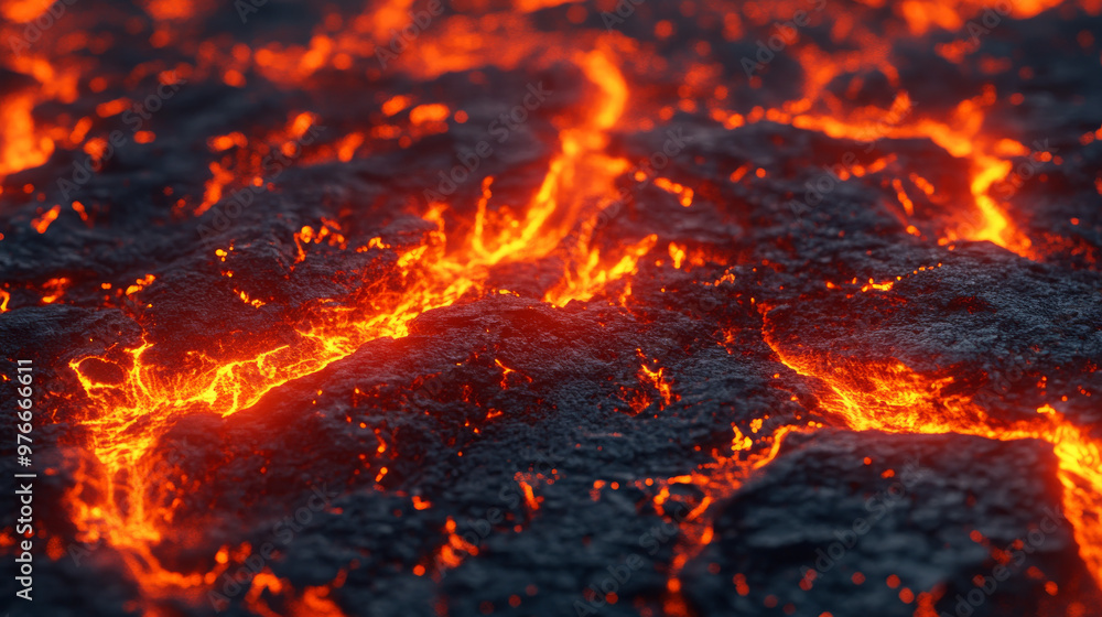 Molten lava texture background, depicting a burning floor with an Armageddon or hell concept. 3D render and illustration. Molten lava texture background, depicting a burning floor with an Armageddon or hell concept. 3D render and illustration.