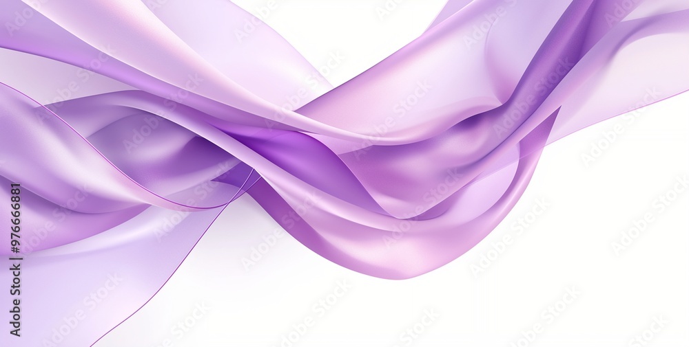 Abstract purple fabric drapes and flows in a soft, elegant way against a white background. Abstract purple fabric drapes and flows in a soft, elegant way against a white background.