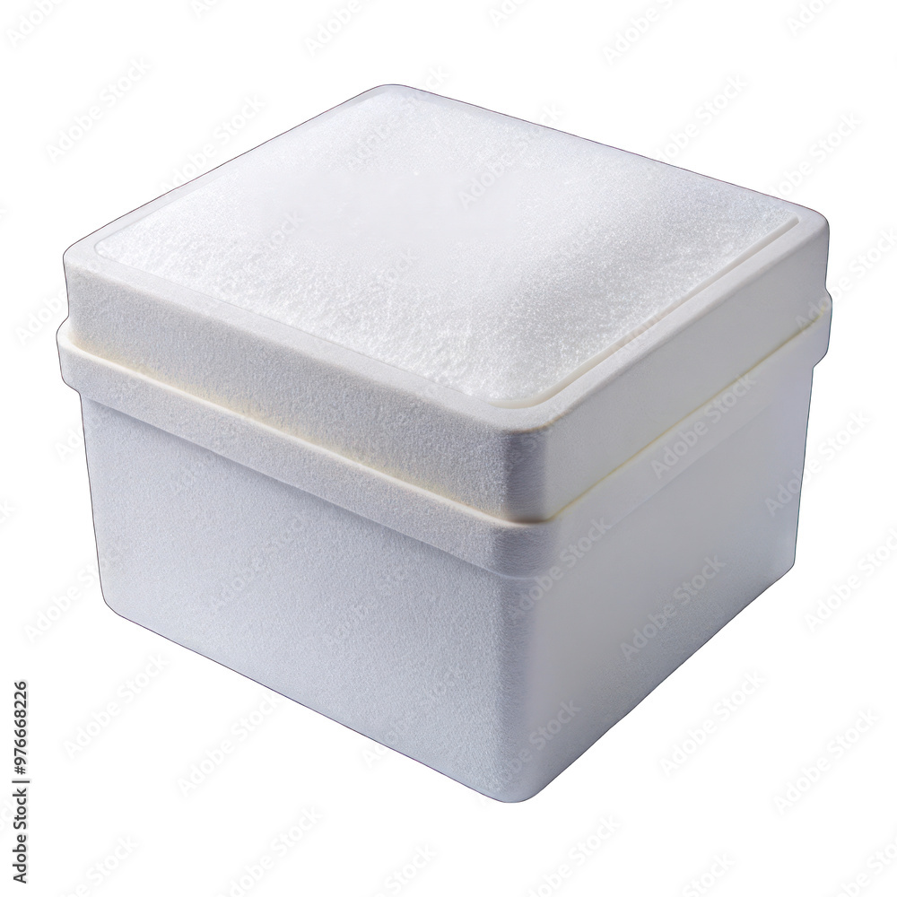 White foam box isolated on transparent background