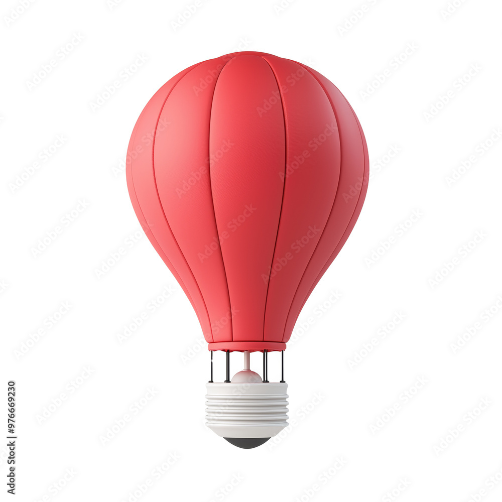 Creative light bulb design shaped like a red hot air balloon Creative light bulb design shaped like a red hot air balloon