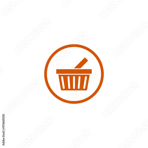 Basket icon. Shopping cart symbol icon isolated on transparent background