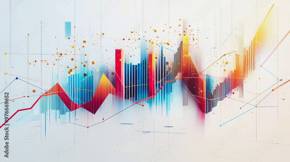 Abstract white background with Colorful charts and graphs with statistics to innovative analyze business potential and forecast future development of companies growth. Abstract white background with Colorful charts and graphs with statistics to innovative analyze business potential and forecast future development of companies growth.