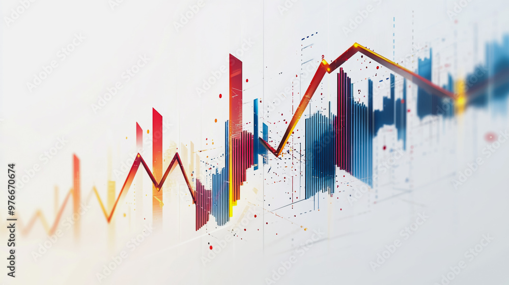 Abstract white background with Colorful charts and graphs with statistics to innovative analyze business potential and forecast future development of companies growth. Abstract white background with Colorful charts and graphs with statistics to innovative analyze business potential and forecast future development of companies growth.