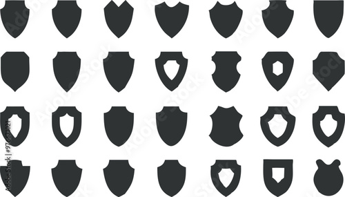 Shield icons collection. Protect shield vector