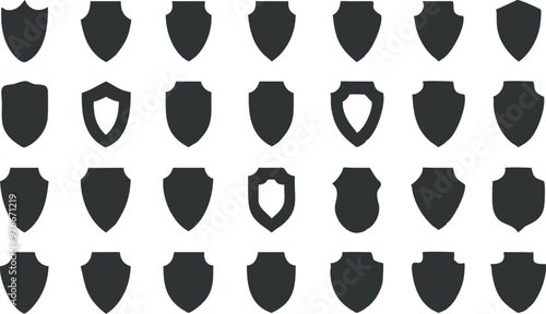 Shield icons collection. Protect shield vector