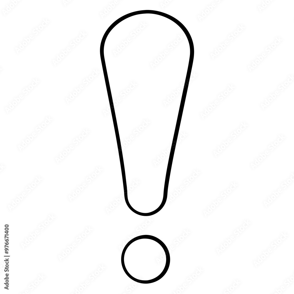 Sketch hand drawing of a exclamation mark symbol vector