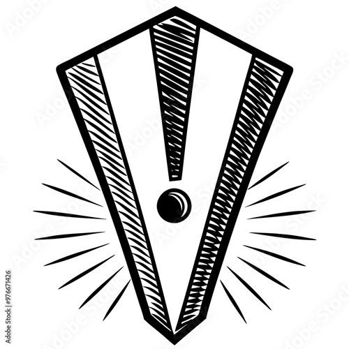 Sketch hand drawing of a exclamation mark symbol vector