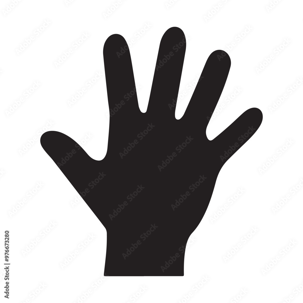 Obraz premium Solid helping hand silhouette vector icon.
