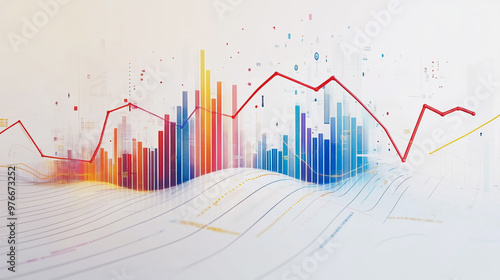 charts and graphs with statistics to innovative analyze business potential and forecast future development of companies growth.