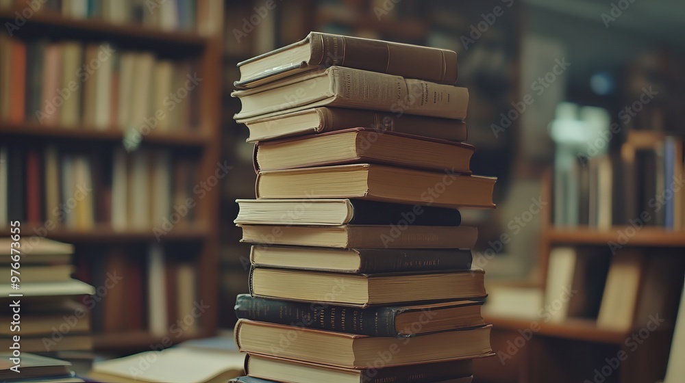 A neatly arranged stack of books, symbolizing knowledge and learning, with their colorful spines adding visual appeal. A neatly arranged stack of books, symbolizing knowledge and learning, with their colorful spines adding visual appeal.