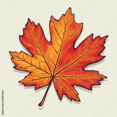 Warm colorful automn leaf vector art illustration design, automn festival.