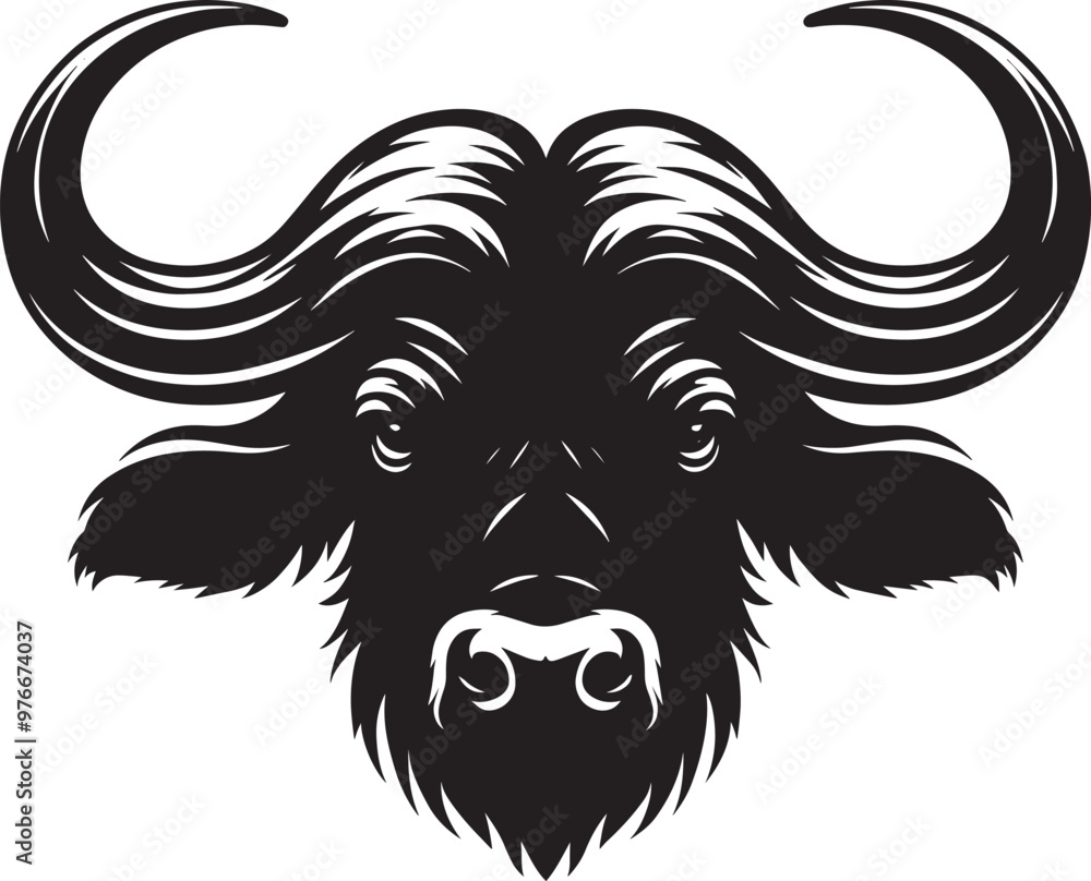 Wild Running Buffalo Silhouette vector illustration isolated on a white background Wild Running Buffalo Silhouette vector illustration isolated on a white background