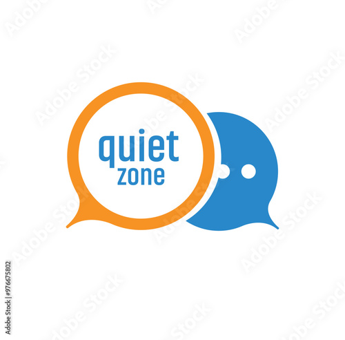 Yellow quiet zone sign. vector icon	