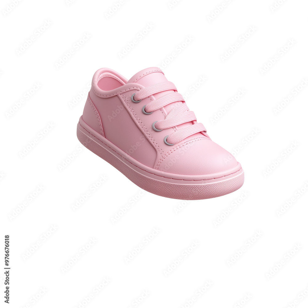 Stylish pink sneaker with laces on a transparent background Stylish pink sneaker with laces on a transparent background