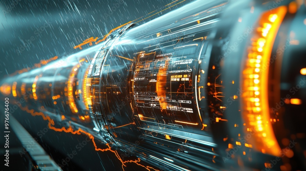 Lightning Energy Harvester - Futuristic High-Tech Device with Integrated Screens in Stormy Sky Lightning Energy Harvester - Futuristic High-Tech Device with Integrated Screens in Stormy Sky
