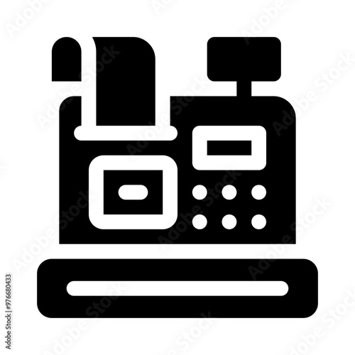 cash register glyph icon