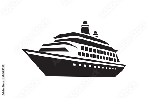 Cruise Ship silhouette vector illustration, Cruise Ship silhouette vector , Cruise Ship silhouette PNG 