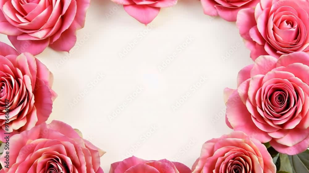 Pink Rose Wreath: A delicate frame of blush pink roses creates a romantic and elegant border, perfect for invitations, cards, or adding a touch of floral charm to your designs. Pink Rose Wreath: A delicate frame of blush pink roses creates a romantic and elegant border, perfect for invitations, cards, or adding a touch of floral charm to your designs.