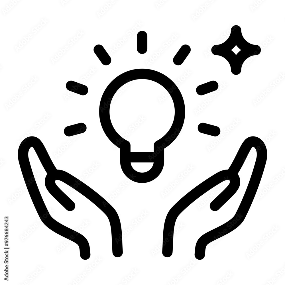 Obraz premium Creative idea icon, Vector linear icon illustration.