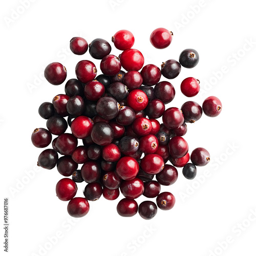 Cranberries isolated on a transparent background