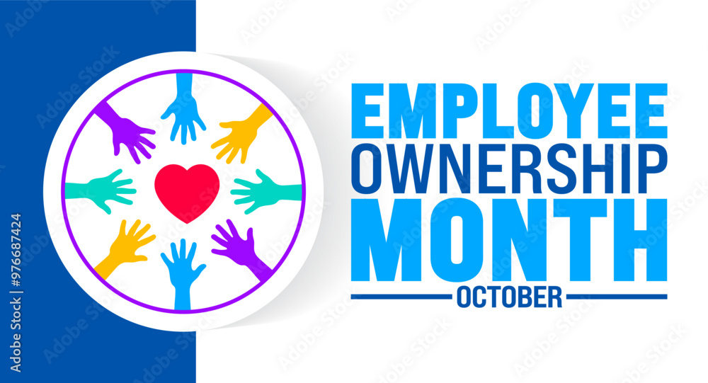 Employee Ownership Month background or banner design template is observed every year in October. Holiday concept. Template for card, poster, placard, template. eps 10 Employee Ownership Month background or banner design template is observed every year in October. Holiday concept. Template for card, poster, placard, template. eps 10