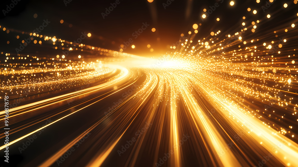 Glowing future light tracks with flowing beams Glowing future light tracks with flowing beams