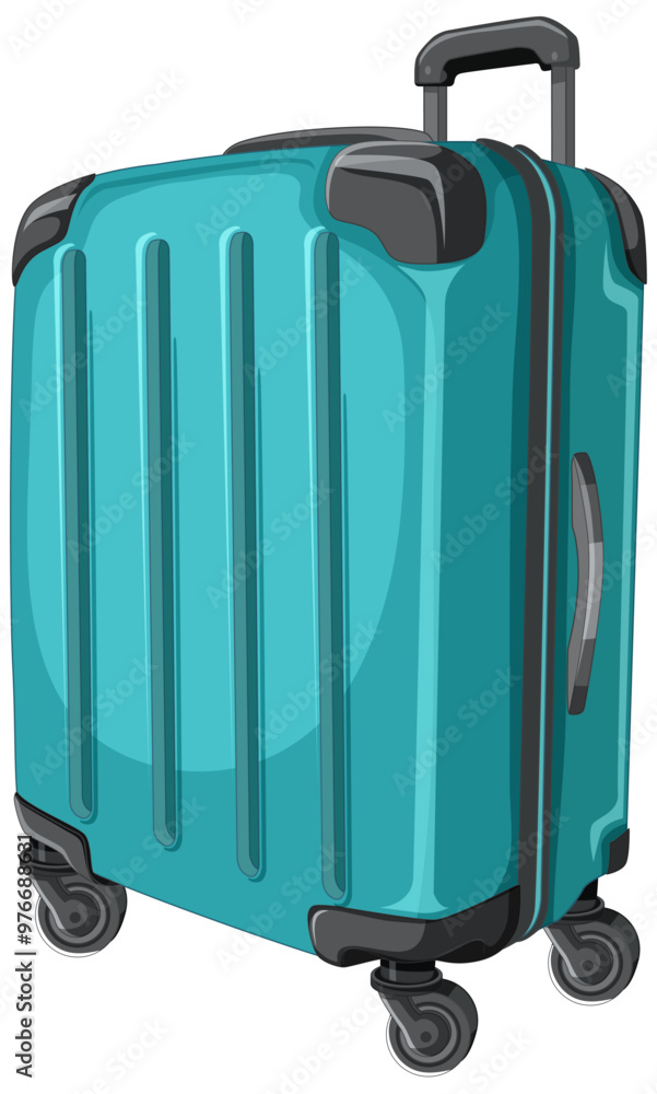 Modern Rolling Luggage Illustration Modern Rolling Luggage Illustration
