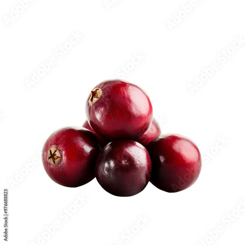 Cranberries isolated on a transparent background