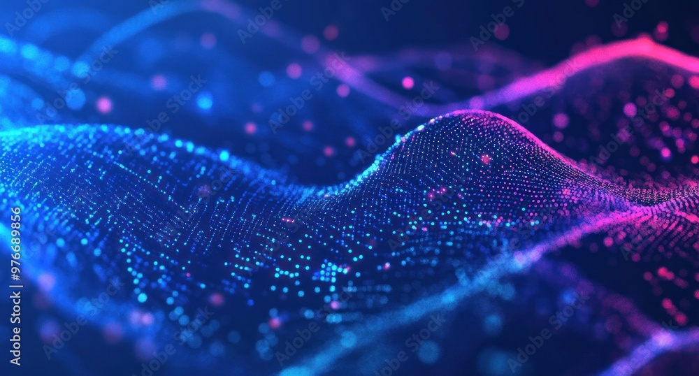 Abstract Blue and Pink Digital Waves Abstract Blue and Pink Digital Waves