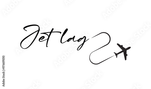 jet lag sign on white background
