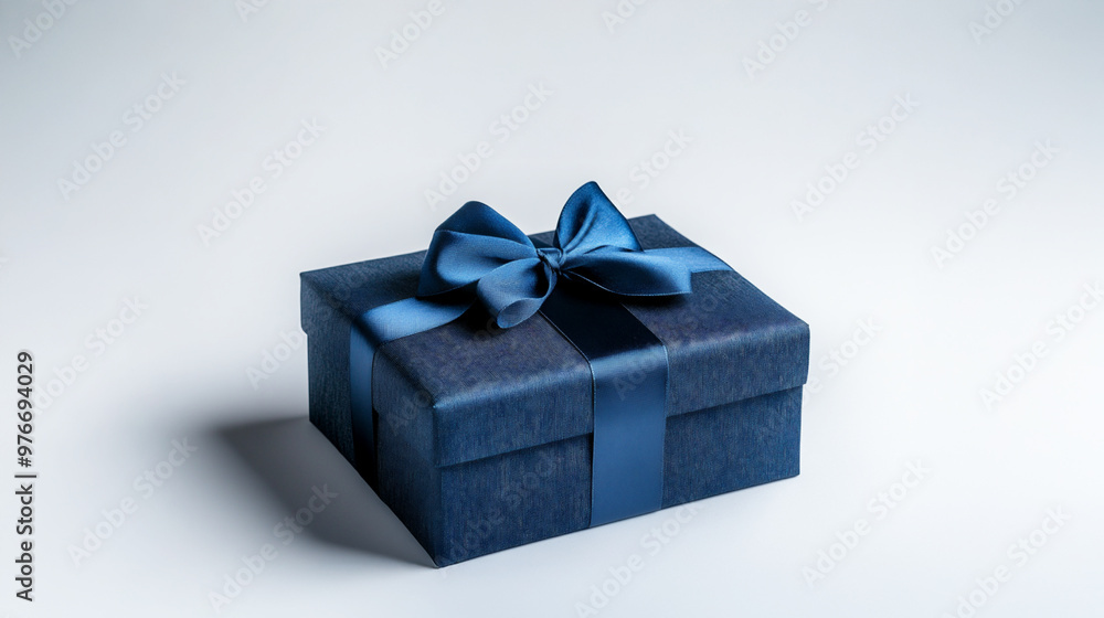 Obraz premium 紺色のプレゼントの箱