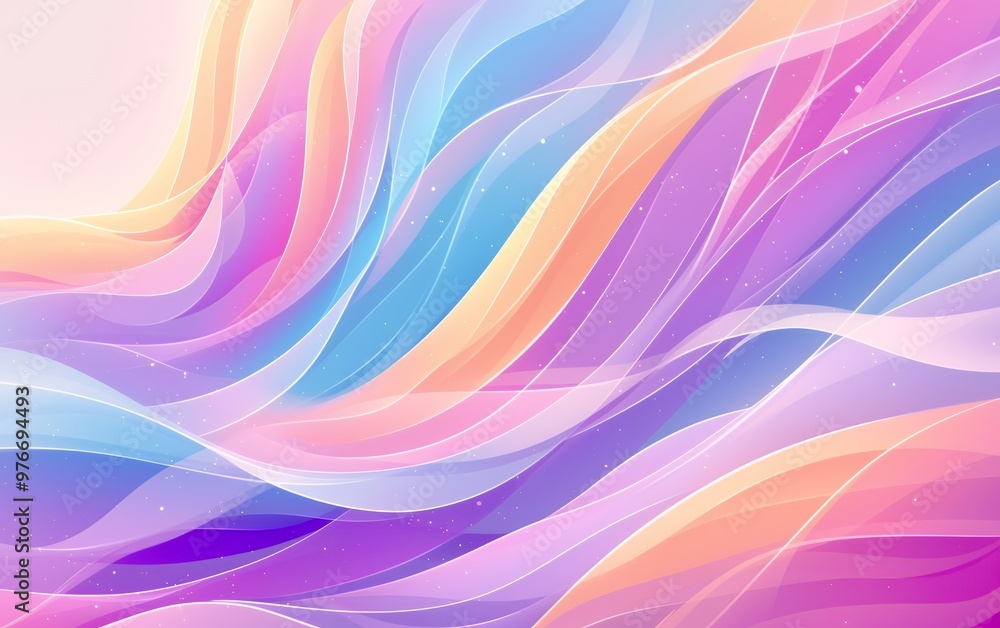 Abstract background with flowing lines in pink, blue, and yellow. Abstract background with flowing lines in pink, blue, and yellow.