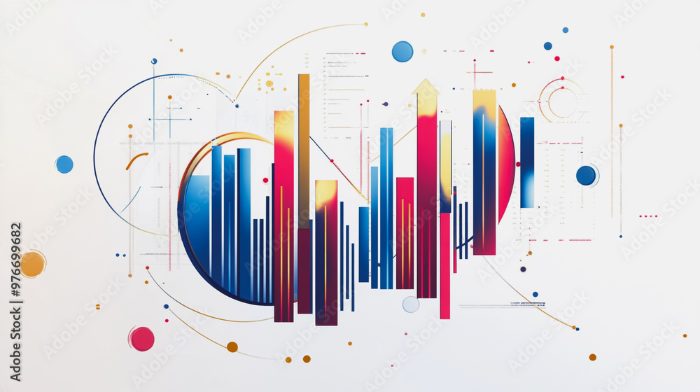 Abstract white background with Colorful charts and graphs with statistics to innovative analyze business potential and forecast future development of companies growth. Abstract white background with Colorful charts and graphs with statistics to innovative analyze business potential and forecast future development of companies growth.