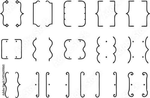 Different brackets set. Vector illustration