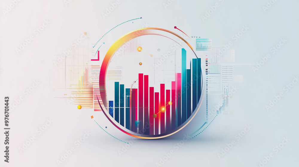Abstract white background with Colorful charts and graphs with statistics to innovative analyze business potential and forecast future development of companies growth. Abstract white background with Colorful charts and graphs with statistics to innovative analyze business potential and forecast future development of companies growth.