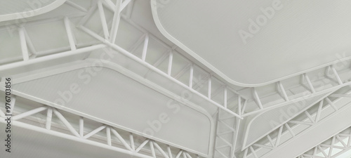 The aesthetic building ceiling is white and clean