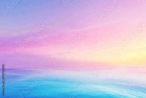 A serene sunset over calm waters, showcasing beautiful pastel colors blending into a peaceful horizon.