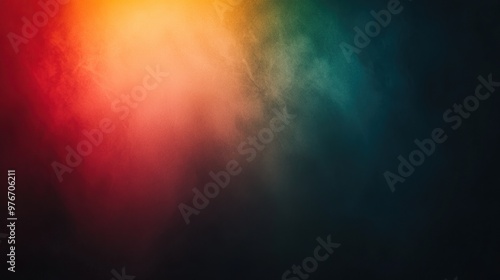 Vibrant abstract background with colorful smoke texture in shades of red, yellow, and green over a dark canvas for artistic use.