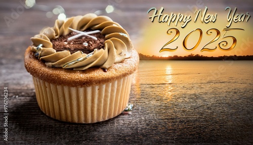 Write Welcome happy new year 2025 on cake 
