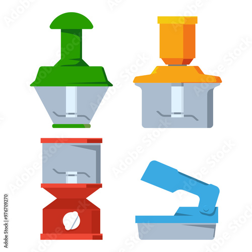 Food choppers vector cartoon set isolated on a white background.