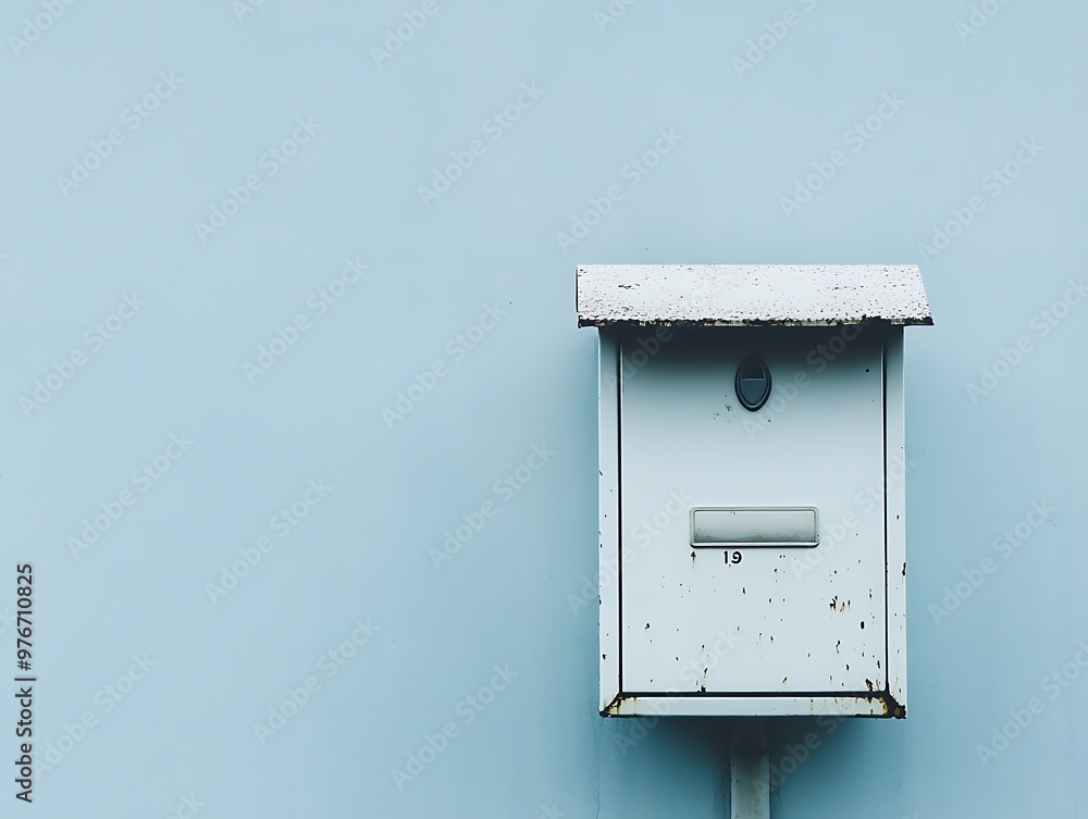 Clean white mailbox standing against a simple background, ideal for modern home settings.