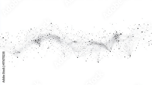 Vector illustration of connected lines and dots. Technology banner template showcasing a graphic abstract background for communication.Features a minimal array with compound lines and dots for digital