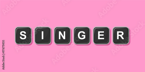 Job profession word made with computer keyboard button design illustration on bright background, Vector illustration design.