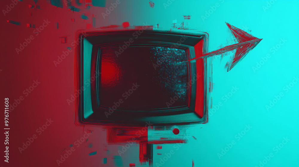 Vector illustration of a distorted glitch concept featuring a 3D effect ...