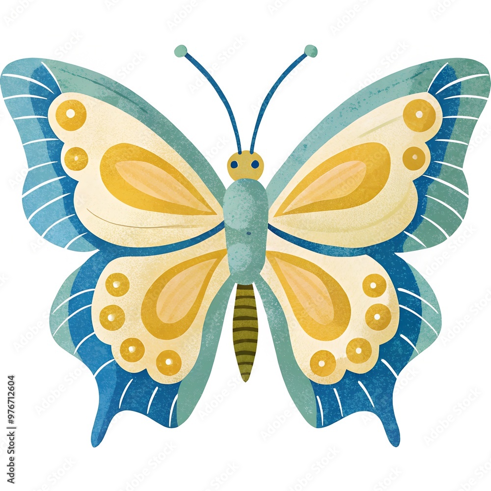 Butterfly illustration isolated on white background Butterfly illustration isolated on white background