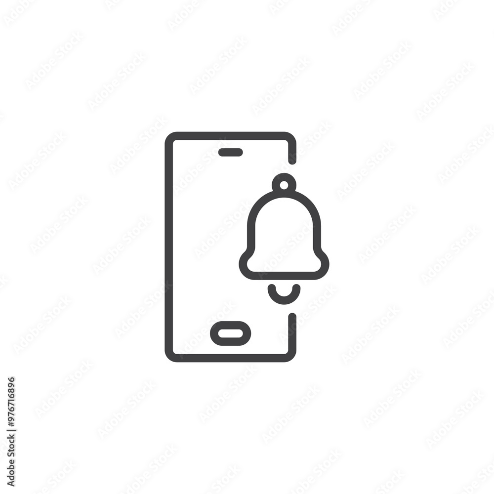 Mobile phone Alert line icon Mobile phone Alert line icon