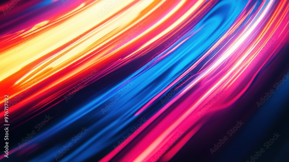 Vibrant abstract neon light trails creating dynamic multicolored pattern in dark background Vibrant abstract neon light trails creating dynamic multicolored pattern in dark background