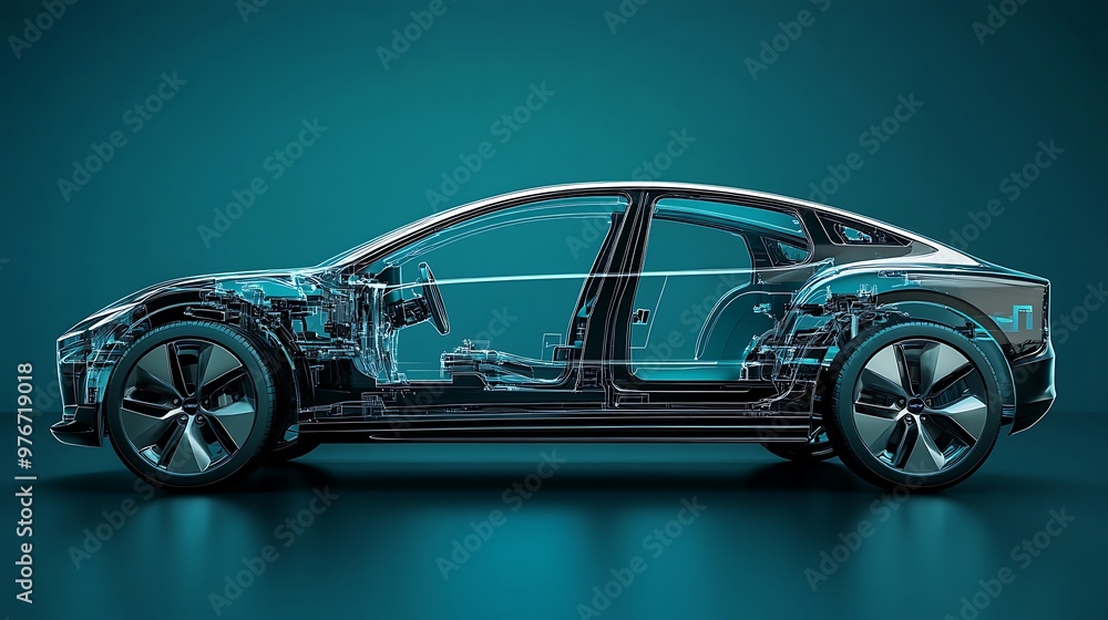 X-Ray View of a Modern Electric Car X-Ray View of a Modern Electric Car
