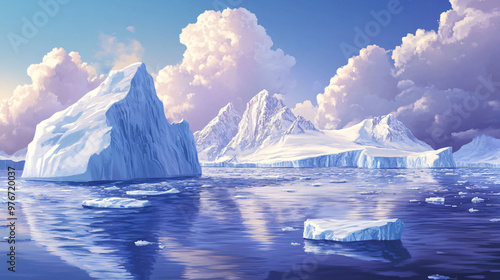 Wallpaper Mural An illustration of the effect of climate change on polar ice caps and sea level rise. Torontodigital.ca